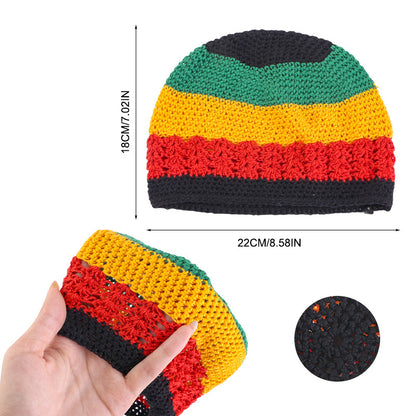 AliExpress new men and women hand crocheted wheat hat Jamaican reggae pullover hair conditioner JDW-64
