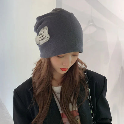 Women/Ladies Casual Style Letter Pattern Brimless Knitted Hats For Spring/Fall/Winter