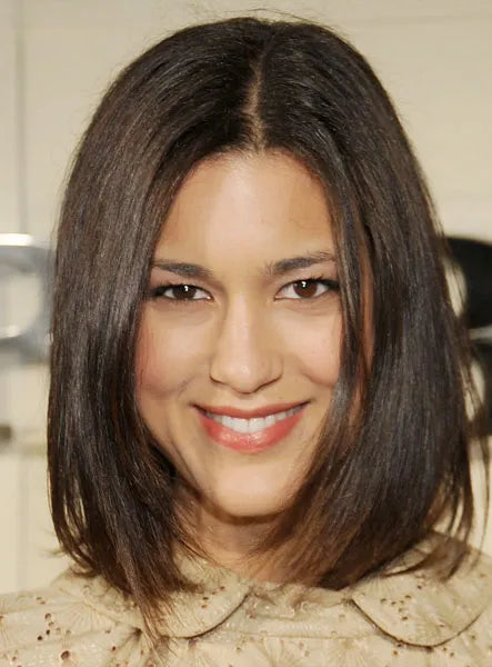 Natural 100% Human Hair 12 Inches Straight Lace Front Wig 100% Human Hair