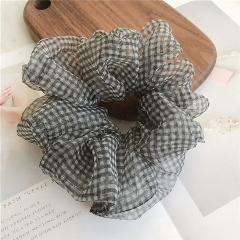 Korean Style Lady/Women's Plaid Pattern Yarn Material Hair Rope Accessories