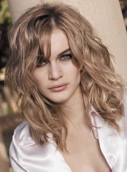 Chic Polished Fashion Long Loose Wavy 100% Real Human Hair Lace Front Wig 16 Inches