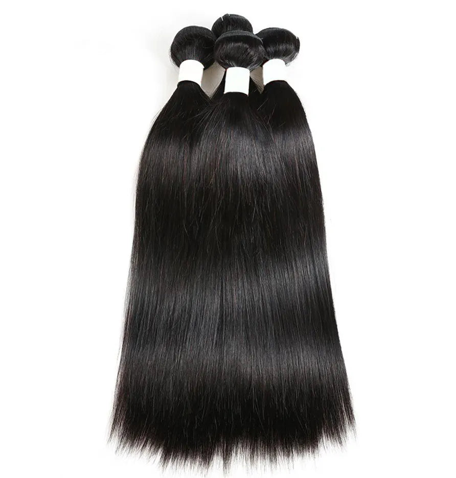 Wigsbuy Natural Straight Human Hair Bundles With Closure 4 Bundles With Closure