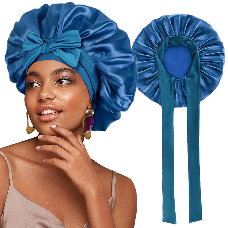 Logo Customized Satin Elastic Ribbon Nightcap Turban Hat Clothing Hat Beauty Chemotherapy Hat Jdb-301L