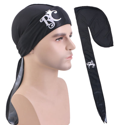 Factory Direct Sales Silk Strap Pirate Hat Turban Hat Bag Turban Custom Printed Logo Cross-Border Hat