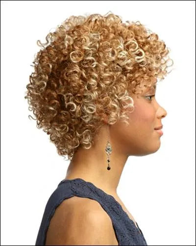 New Hairstyle Graceful Short Curly Blonde African American Wig 8 Inches