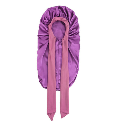 Cross-border Wide-brimmed Stretch-in Long Ribbon Scarlet Nightcap Long Barrel Hair-care Hat Band Tape Hood JDB-446V