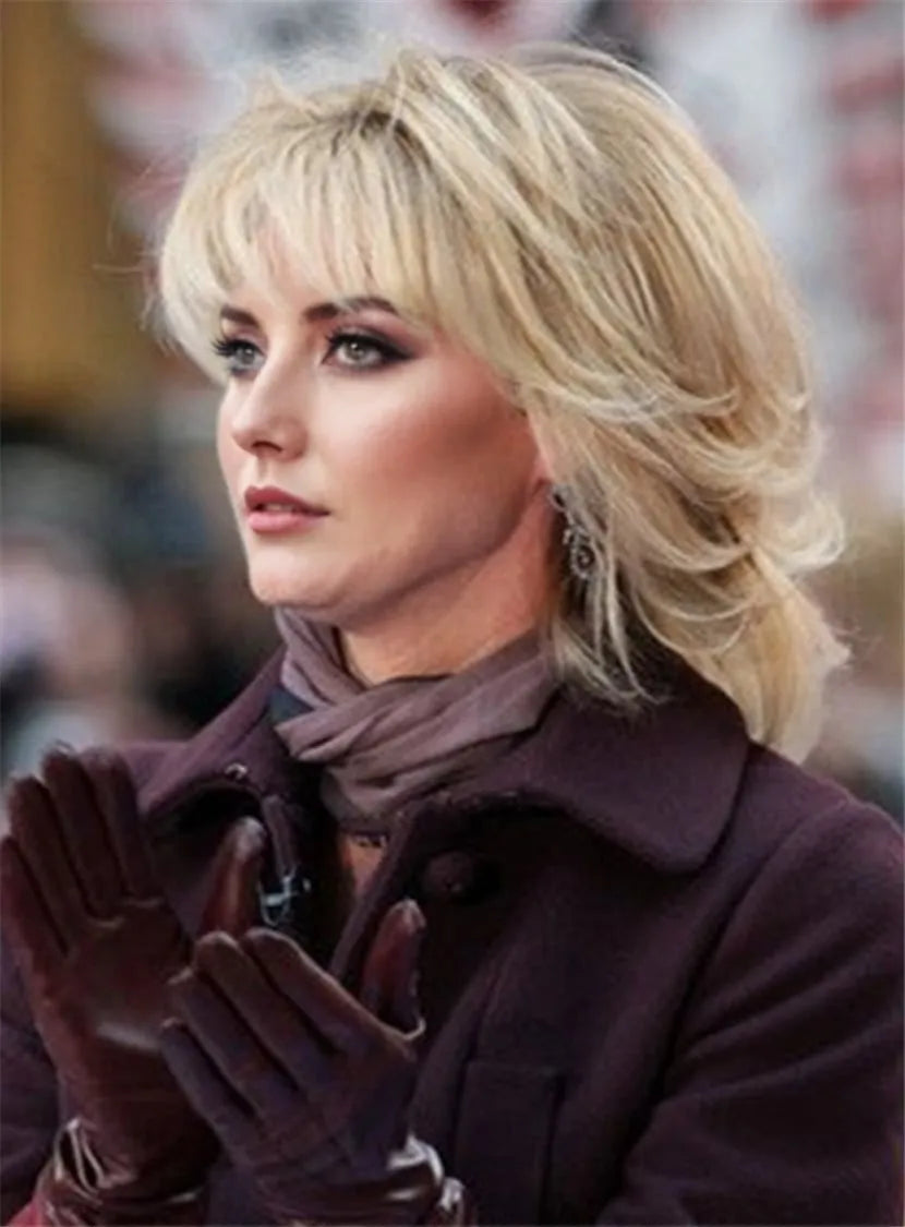 Heiße Lockere Welle Echthaarfrisur Kappenlose Frauenperücke 12 Zoll