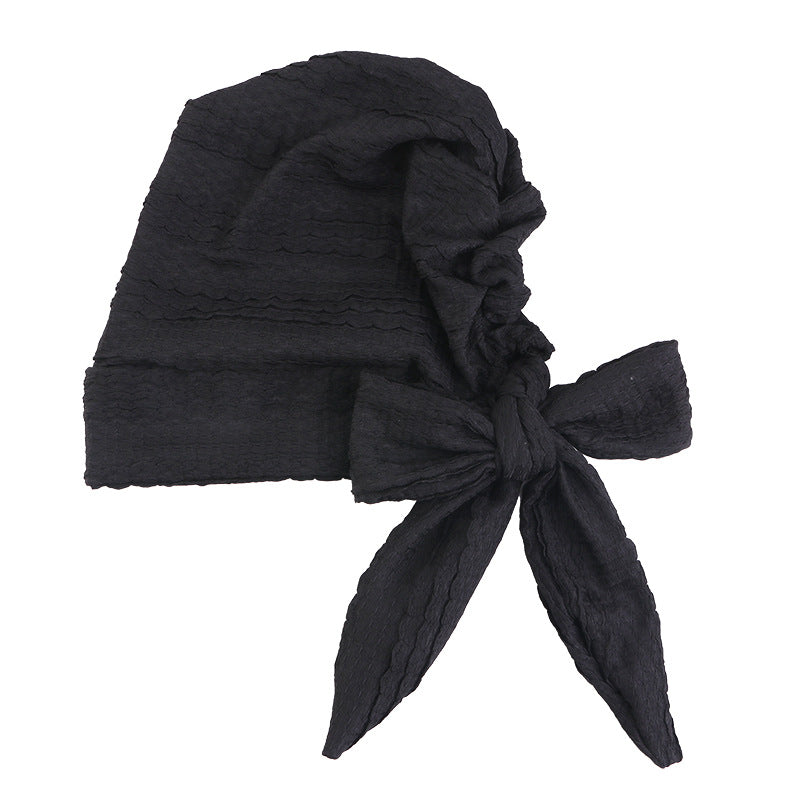 Cross-Border Supply Pleated Style Ribbon Headscarf Hat, Head Wrap Hat, Hair Care Band Hat, Chemotherapy Hat Jdt-31D