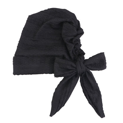 Cross-Border Supply Pleated Style Ribbon Headscarf Hat, Head Wrap Hat, Hair Care Band Hat, Chemotherapy Hat Jdt-31D