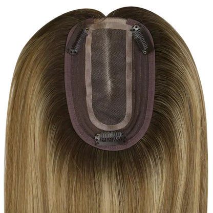 Hair Topper Virgin Hair Piece Topper Balayage Brown