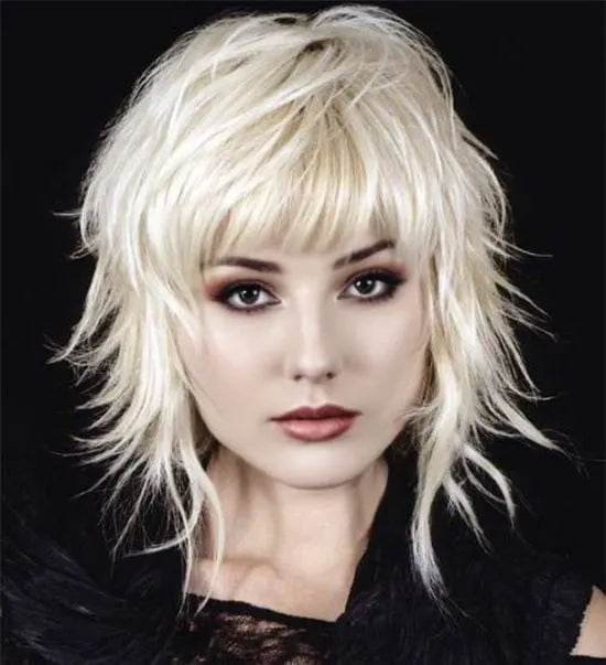 Medium Choppy Layered Cool Straight Natural Synthetic Hair Wig 12 Inches