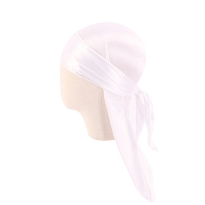 Children's Imitation Silk Pirate Hat Durag Long Tail Turban Hip Hop Cape Hat K-11