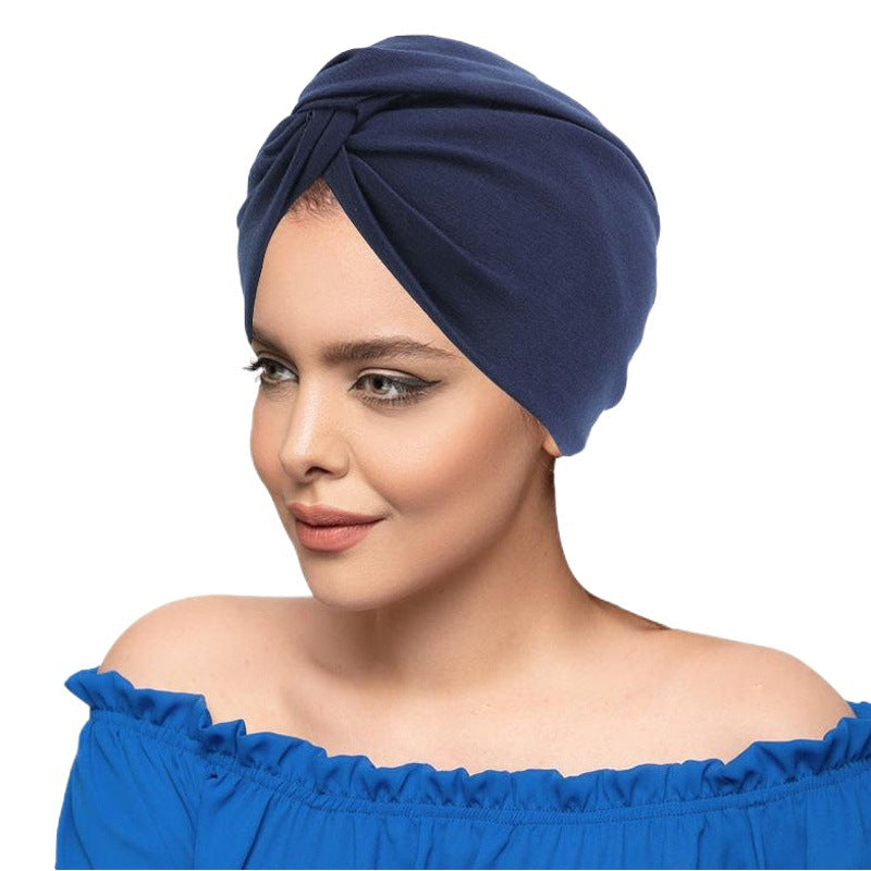 Ethnic Style Turban Hat, Imitation Cotton Twisted Cross Hat, Indian Hat, Chemotherapy Hat, Baotou Hat