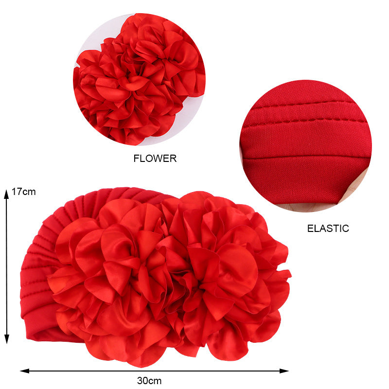 Ethnic style oversized flower headscarf hat African style toe cap wedding party hat JDT-12D
