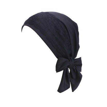 New Style Lace Brim Elastic Tassel Turban Hat, Head Wrap Hat, Pullover Base Hat, Chemotherapy Hat