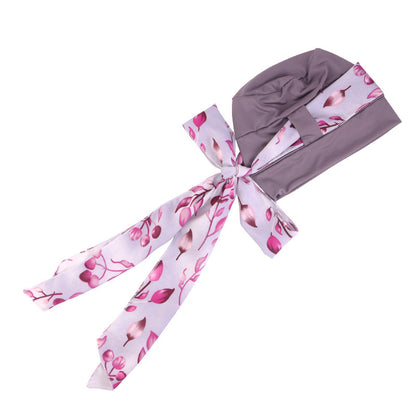 New European and American printed wide edge ribbon headband hat for outdoor tourism, beach headscarf, cross-border hat JDT-531