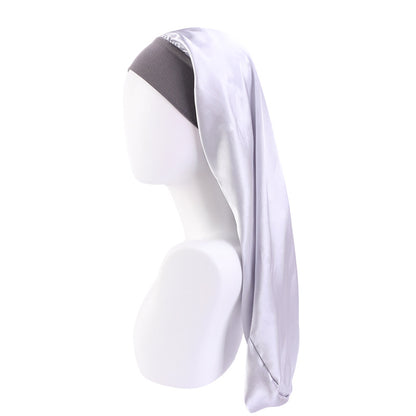 AliExpress Hot Sale High Stretch Wide-brimmed Long Barrel Hat Imitation Silk Stretch Nightcap Headscarf Hat