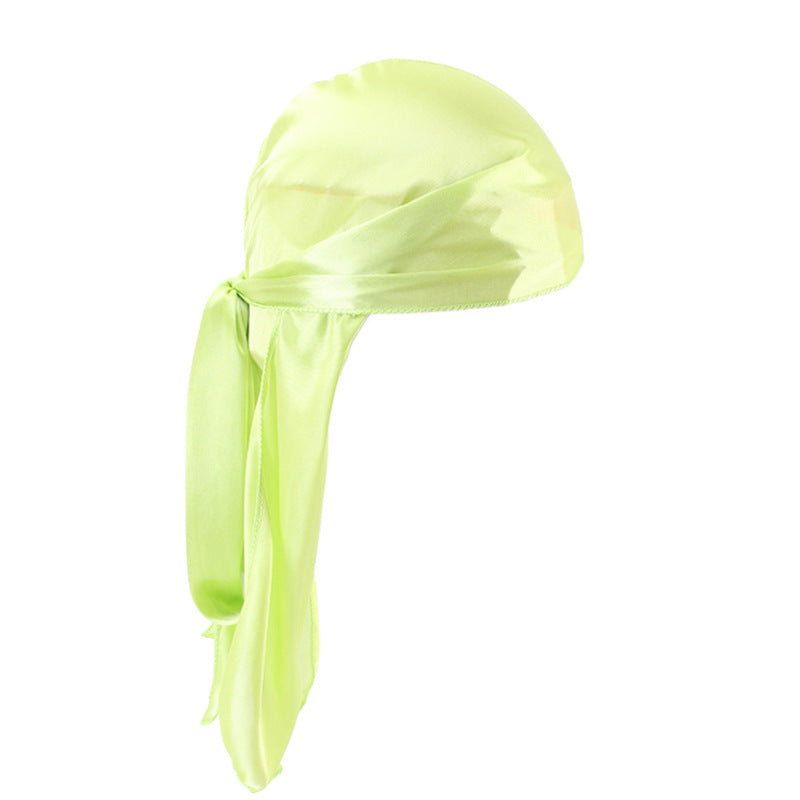 European and American popular artificial silk long tail pirate hat men's and women's bag headscarf hat printable LOGO
