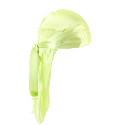 European and American popular artificial silk long tail pirate hat men's and women's bag headscarf hat printable LOGO