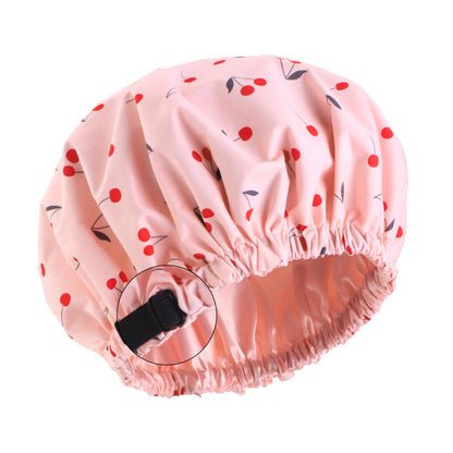Amazon's new polyester lined waterproof cap with adjustable buckle shower care cap and sleep cap JDY-453T