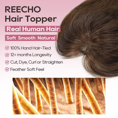 Real Human Hair Topper10 inch Women for Thinning Hair Swiss Base  Hairpiece