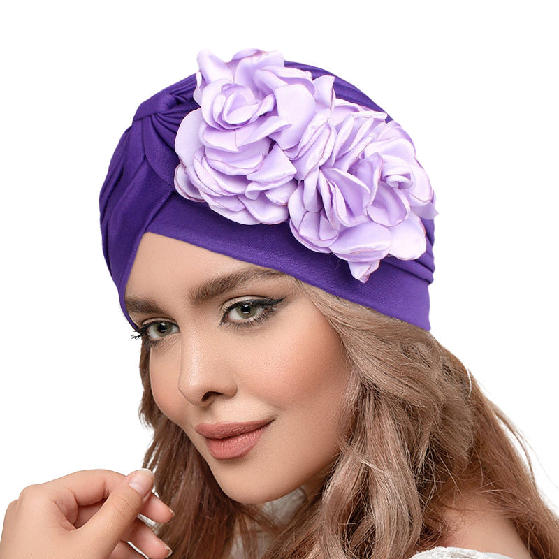 Amazon Solid Color Stretch Hat Indian Yoga Hat Ethnic Hat Chemotherapy Cap TJM-24H