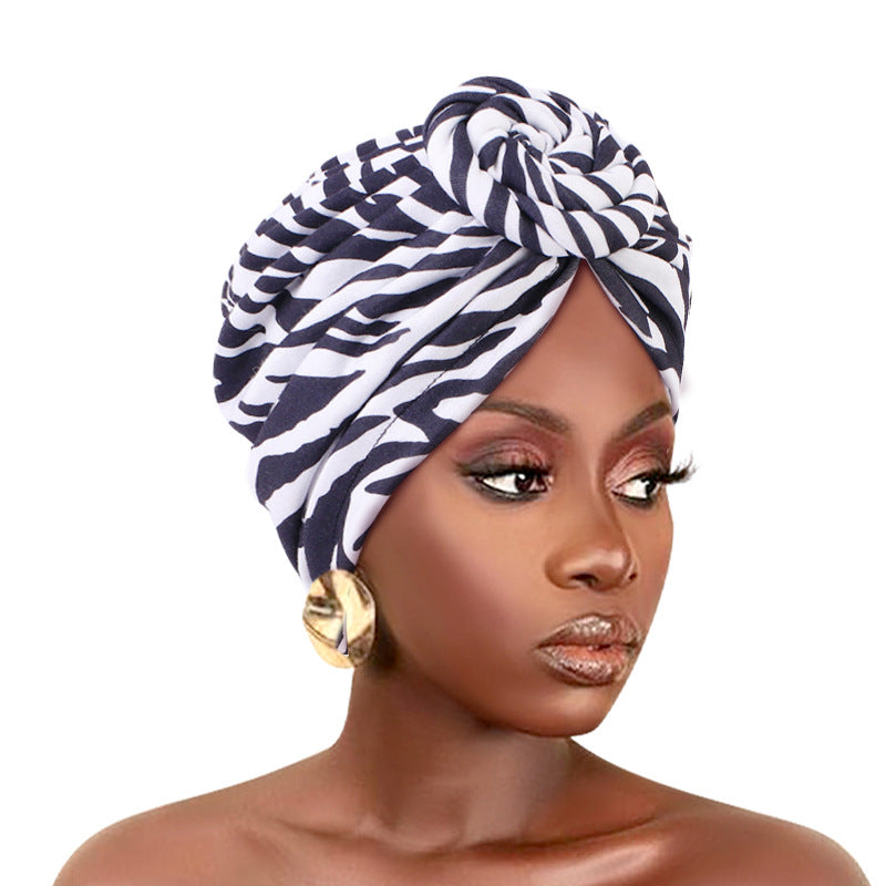 Amazon European and American ethnic style plate Flower headscarf cap elastic printing Indian cap chemotherapy cap TJM-342B