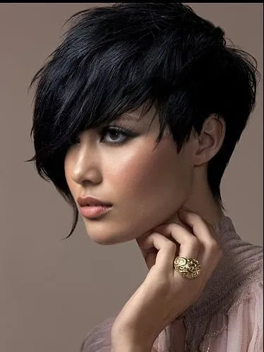 Short Hairstyle Synthetic Straight Hair Capless Wigs
