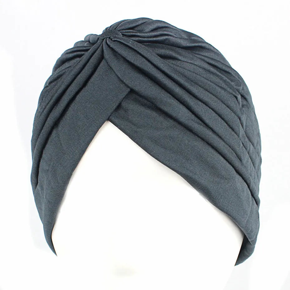 Pleated Stretch Fabric Muslim Turban