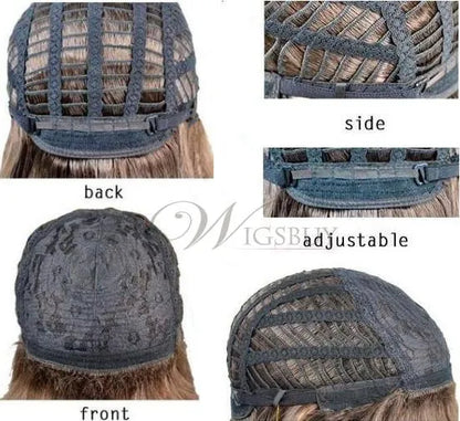 Fashion Unique Short Straight Mixed Color With Highlight Synthetic Hair Wig