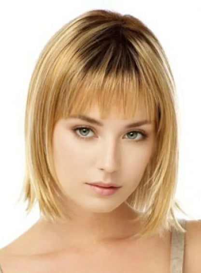 Soft Charming Short Golden Blonde 10 Inches Popular 100% Human Hair Bob Hairstyle