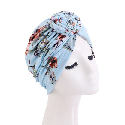 Pastoral Print Twist Braid Ball Twist Cap Snail Plate Flower Cap African Cloth Cap JDT-342C