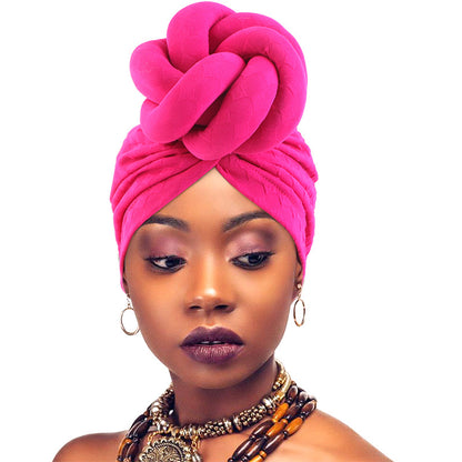Amazon New Solid Color Ethnic Bag Head Cap Stereo Twist Ball Head Cap Indian Cap JDT-41A