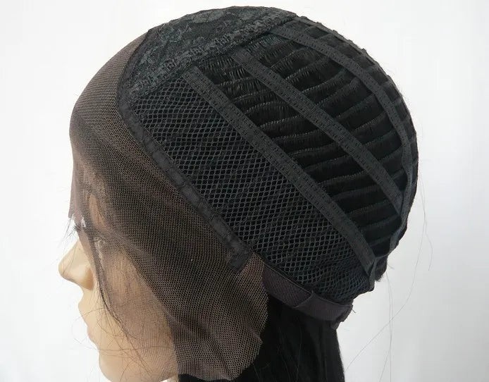 Favolosa parrucca frontale in pizzo riccio da 22 pollici, personalizzata al 100% con capelli umani veri