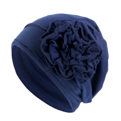 Cross-border new cotton flower elastic turf cap pullover cap moon cap chemotherapy cap JDT-417B