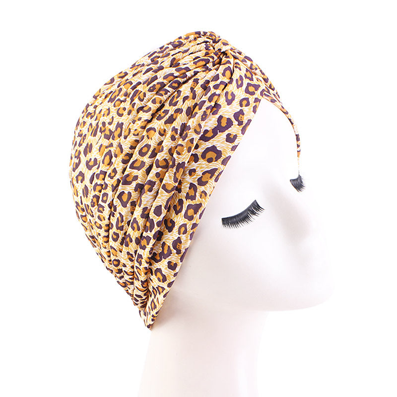 Tie-Dyed Pleated Turban Hat, Indian Hat, Base Hat, Head Wrap Hat Tjm-45