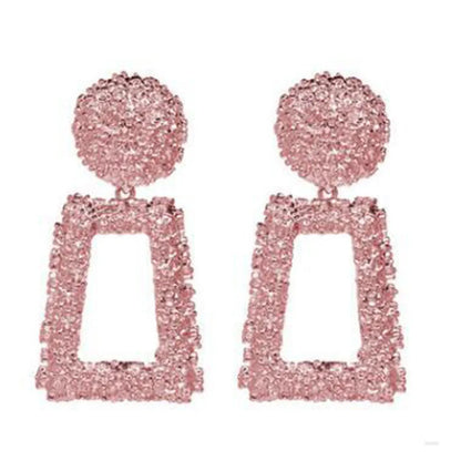 Women/Ladies Korean Style Geometric Pattern E-Plating Technic Alloy Material Drop Earrings