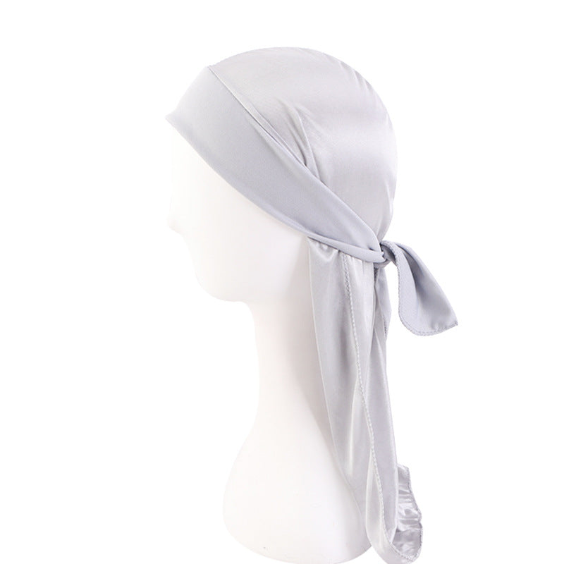 Cross-Border New Elastic Ribbon Imitation Silk Pirate Hat Cloak Baotou Hat Strap Turban Hat Durag