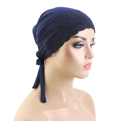 New Lace Accessory Headscarf Hat, Elastic Band Head Wrap Hat, Hair Protection Hat, Cross-Border Hat Jdt-31-1B