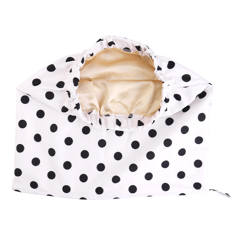 Cross border adult double-layer waterproof shower cap, colored Ding lined sleeping cap, kitchen makeup oil fume hood JDY-529