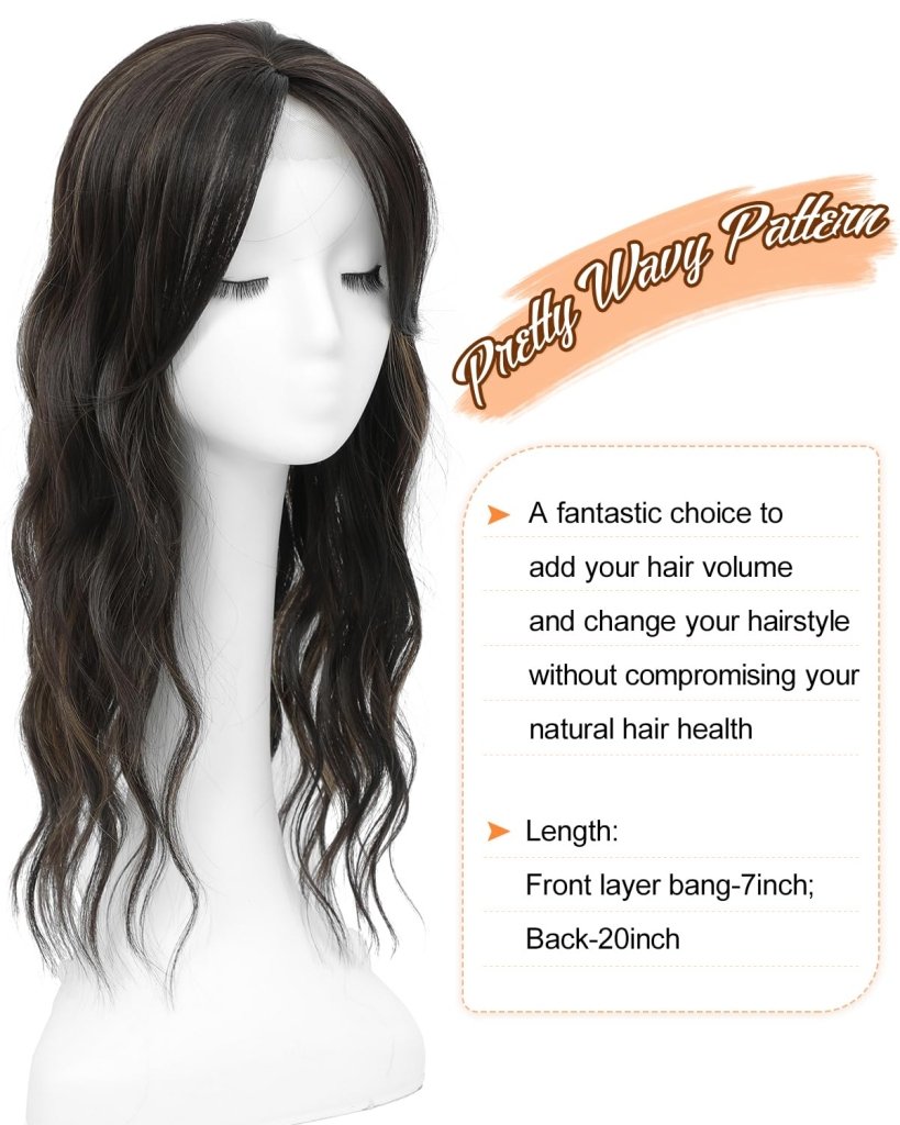 20Inch Wavy Hair Topper for Women Add Volume&Cover Thinning Hair with Natural Looking Hair Piece
