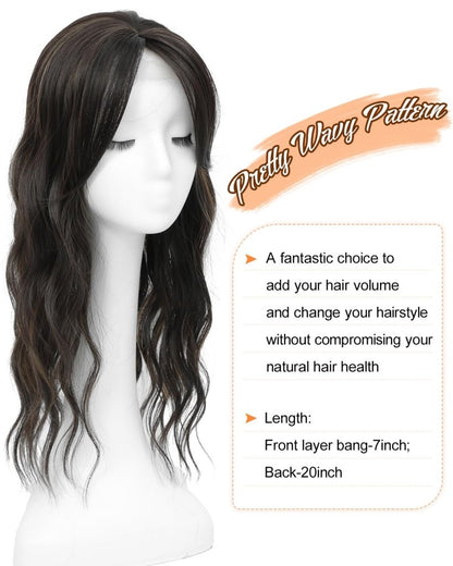 20Inch Wavy Hair Topper for Women Add Volume&Cover Thinning Hair with Natural Looking Hair Piece