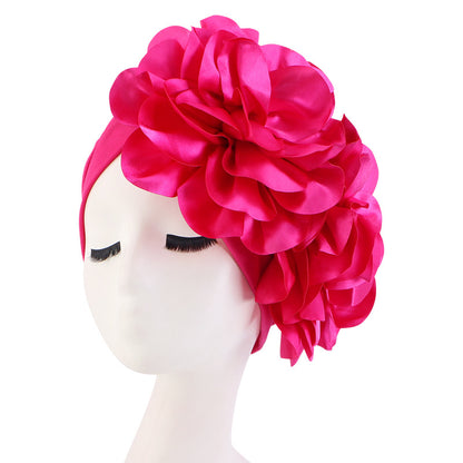 Ethnic style oversized flower headscarf hat African style toe cap wedding party hat JDT-12D