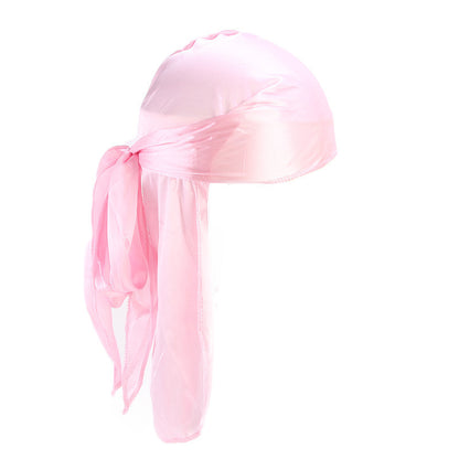European and American popular artificial silk long tail pirate hat men's and women's bag headscarf hat printable LOGO