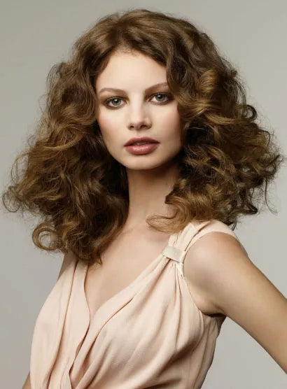 High Quality New Hairstyle Long Curly 100% Real Human Hair Full Lace Wig 16 Inches