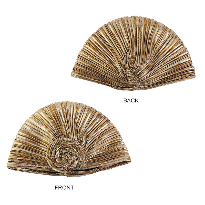 African bronzing snail plate Flower headscarf hat ethnic Baotou cloth hat wedding hat JDT-55