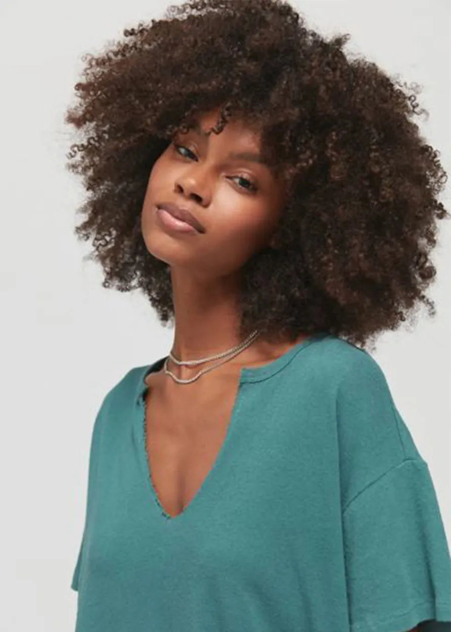 African American Women's Afro Culry Natural Look Synthetic Hair Capless Wigs 16Inch