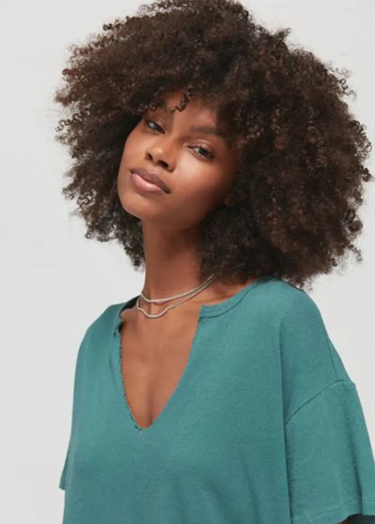 African American Women's Afro Culry Natural Look Synthetic Hair Capless Wigs 16Inch