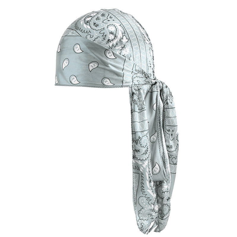 European and American Fashion Cashew Flower Amoeba Printing Silk Thin Pirate Hat Strap Tapes JDT-05-3J