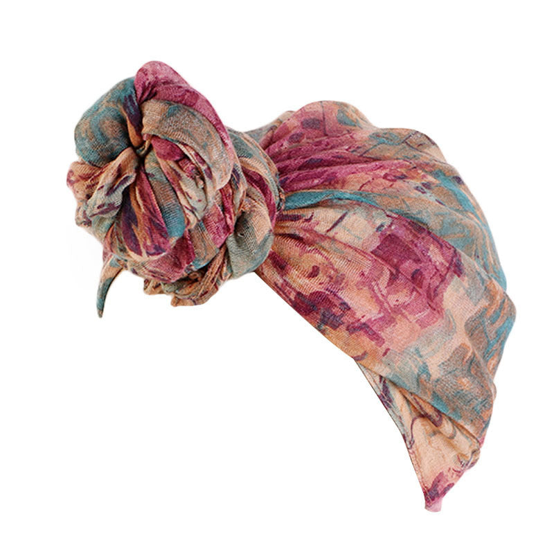 Bali Yarn Tie-Dye Scarf Cap Ethnic Style Tie Tape Cap African Wrap Scarf WJ-24